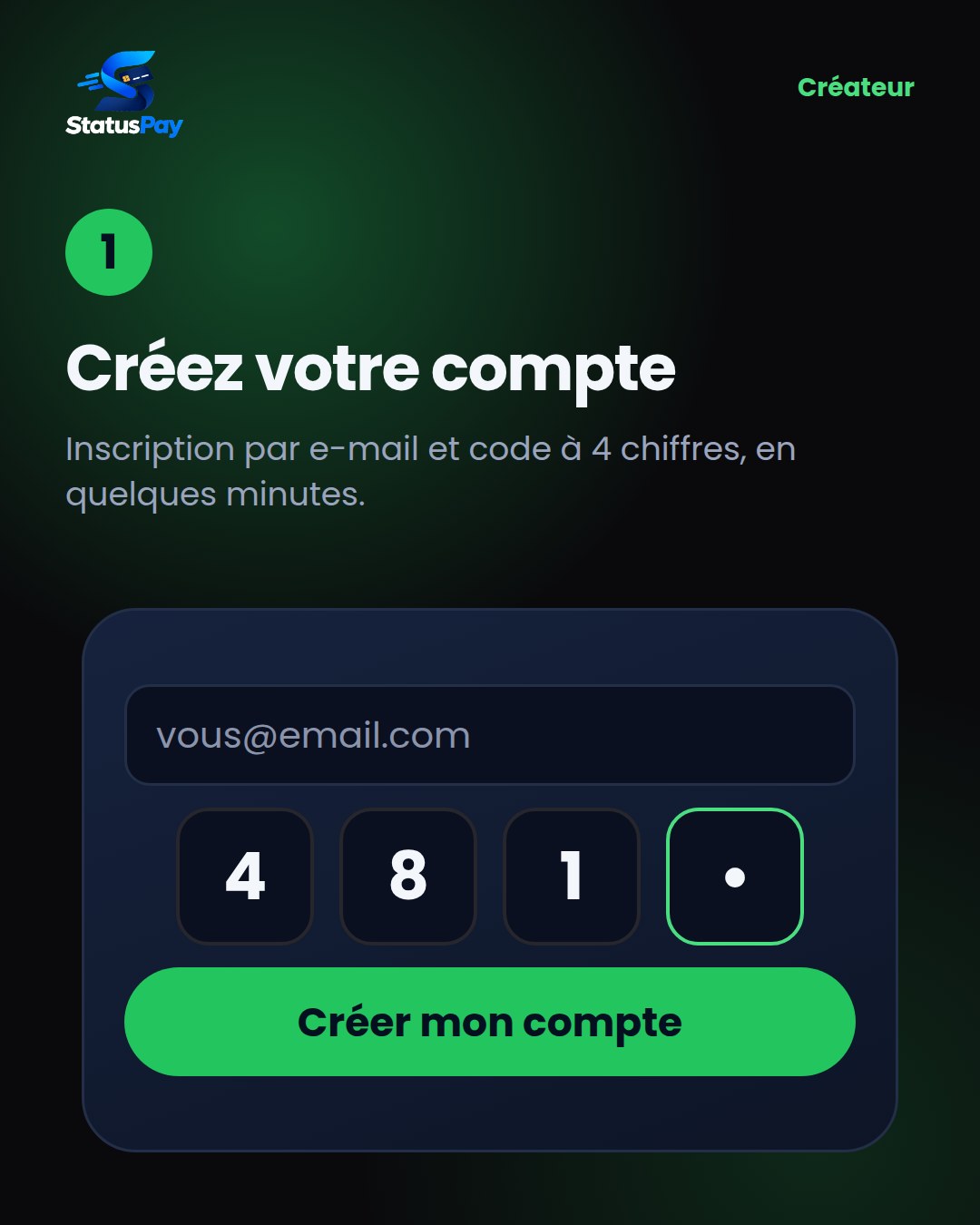 Étape 1 : créez votre compte